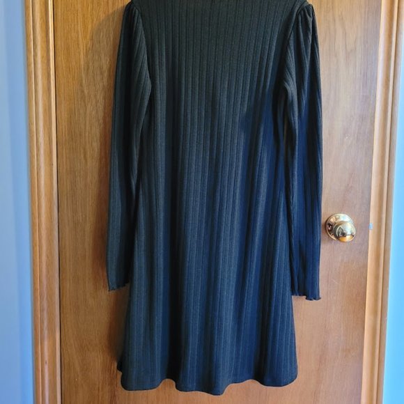 Topshop Black Button Down V Neck Frill Sleeve Dress US 10 - Picture 7 of 8